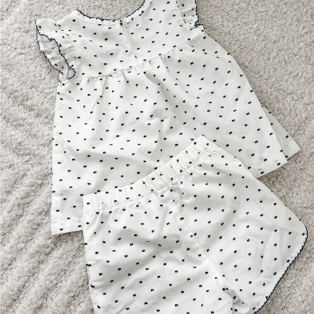 NWOT - GAP Toddler Girls Flutter Tank Top & Shorts Summer Pajamas PJ Set 2 YRS - Picture 5 of 6